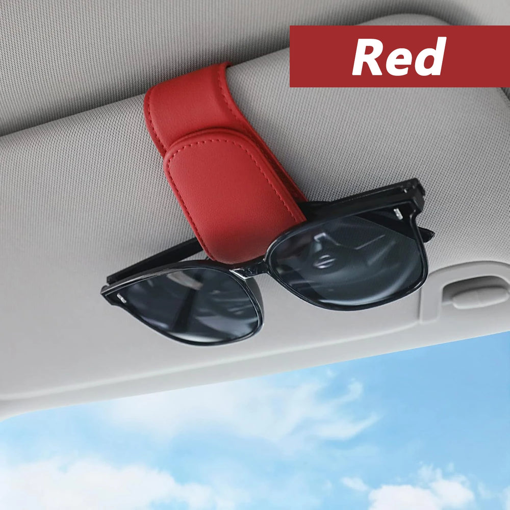 Sunglasses Holder Is Suitable for Car Sun shades Magnetic Leather Sunglasses Clip and alternate view