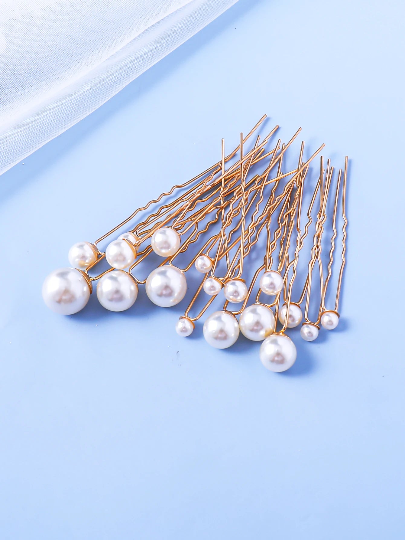 18Pcs Wedding Faux Pearl Hair Pins Bridal Hair Pearls U-Shaped Bobby Pins Golden Hairpins Hair Bridal Hair Accessories