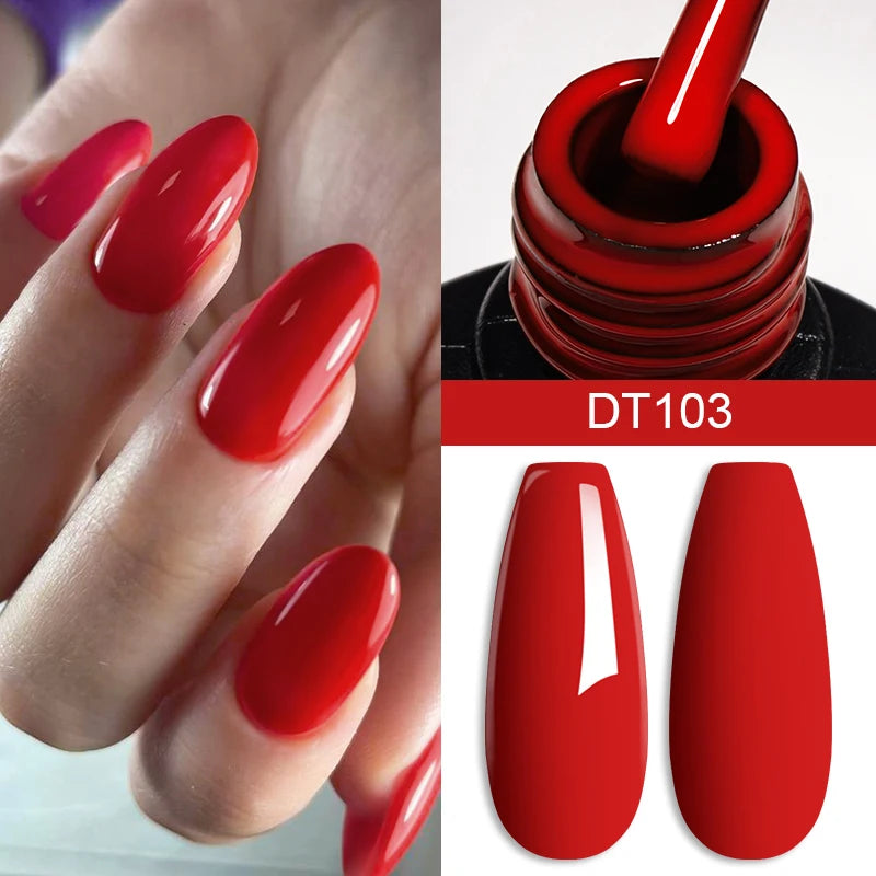 MEET ACROSS 7ml Wine Red Gel Nail Polish Long-Lasting French Style Gel Nail Supplies lifestyle view