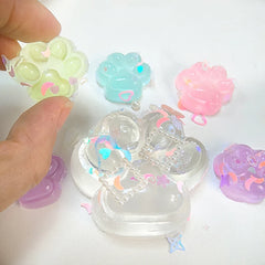 Luminous Cat Paw Hamster Squishy Squeeze Toy Stress Relief Party Antistress Rising Toy close-up view