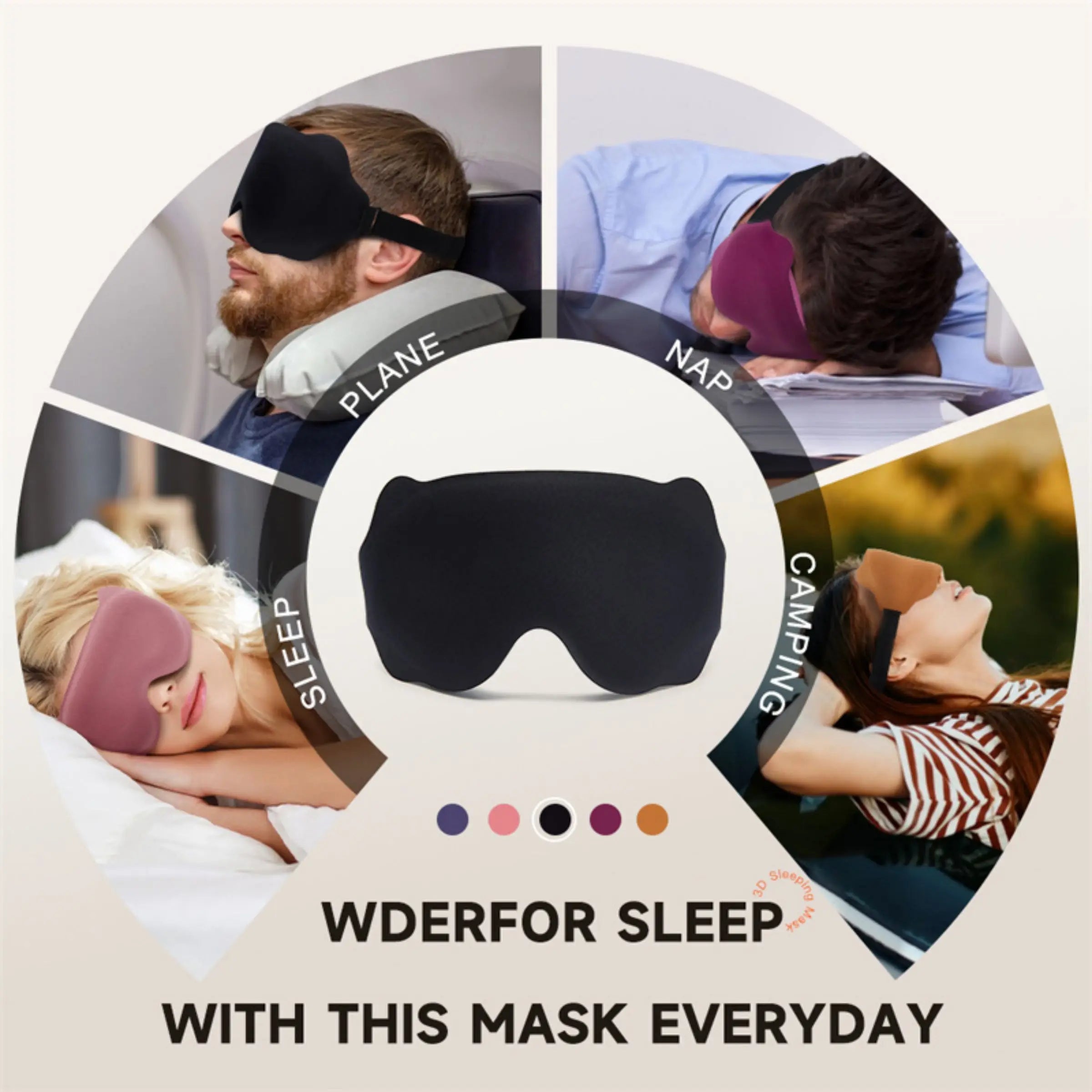 3D Sleep Mask | Contoured Eye Shade for Total Light Blocking lifestyle view