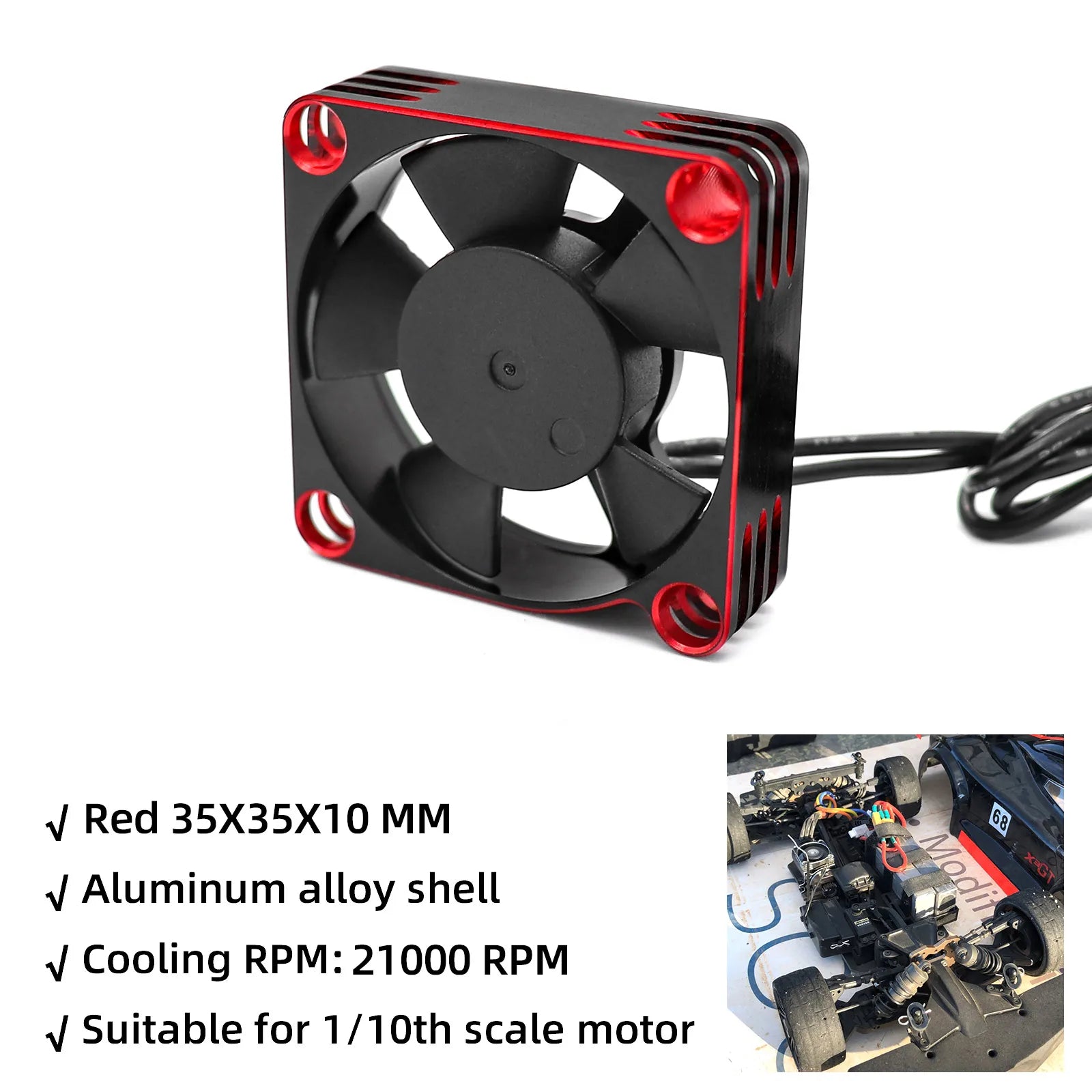 RC 25/30/35/40/50mm Fan 28000 RPM Heat Dissipation Cooling Fan for RC Crawler 1/10 1/8 1 detail view
