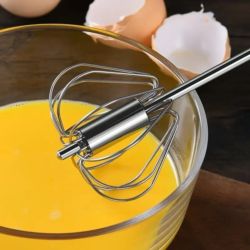 Semi-Automatic Egg Beater | 304 Stainless Steel Manual Hand Mixer detail view