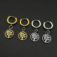 Tree Of Life Drop Earring For Women Men Stainless Steel Gold Color Spiritual Nature I alternate view