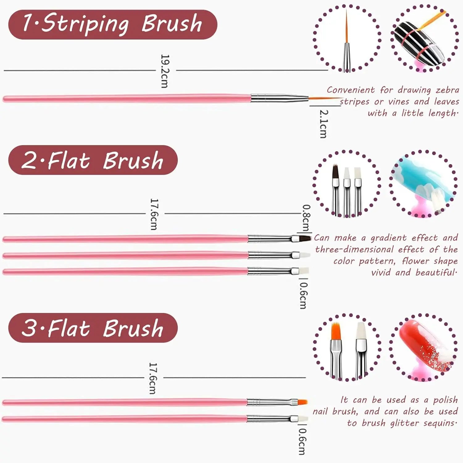 15Pcs Fine Detail Paint Brush Set Acrylic UV Gel Drawing Dotting Manicure Nail Art De lifestyle view