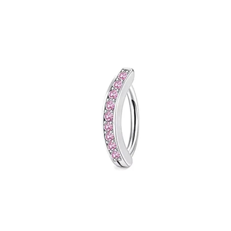 1PCS Pink Crown Belly Button Rings Jewelry Stainless Steel Heart Navel Piercing Barbel close-up view