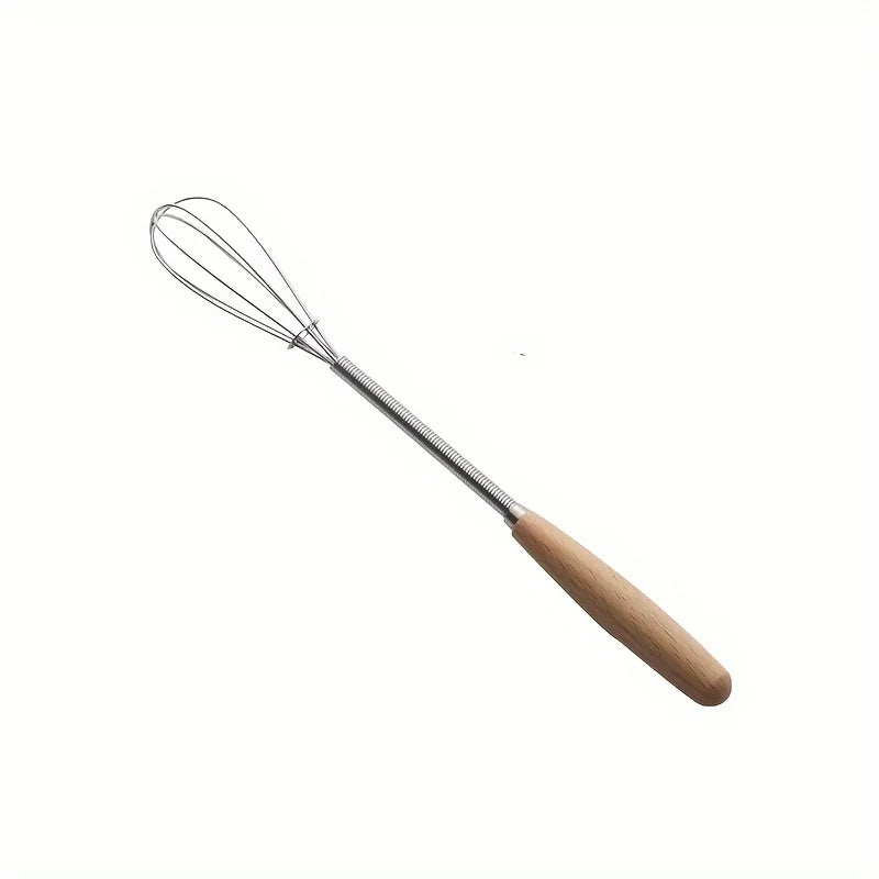 Stainless Steel Mini Egg Beater Wooden Handle Whisk Egg Mixer Baking Baking Set Home Cak detail view