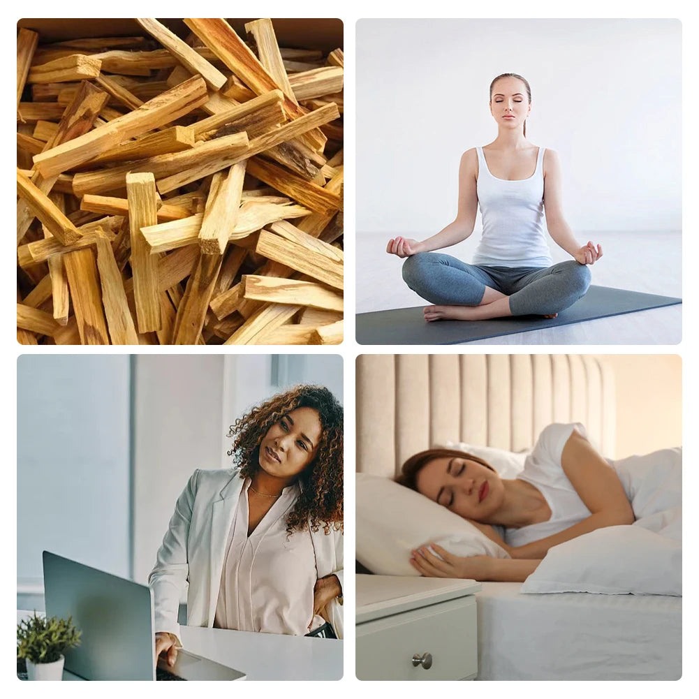 Natural Sandalwood Incense Sticks | Hand-Split Wood Strips for Meditation and Stress lifestyle view