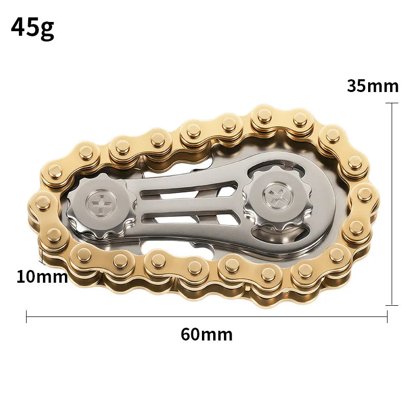 Metal Fidget Spinner Office Desk Toy | Stress Relief Gear Spinner for Adults close-up view