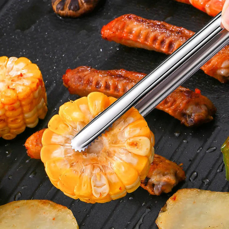 Steel Grill Tongs Food Clip Steak Clip Bread Tong Cooking Utensils Party Non-Slip Kitche detail view