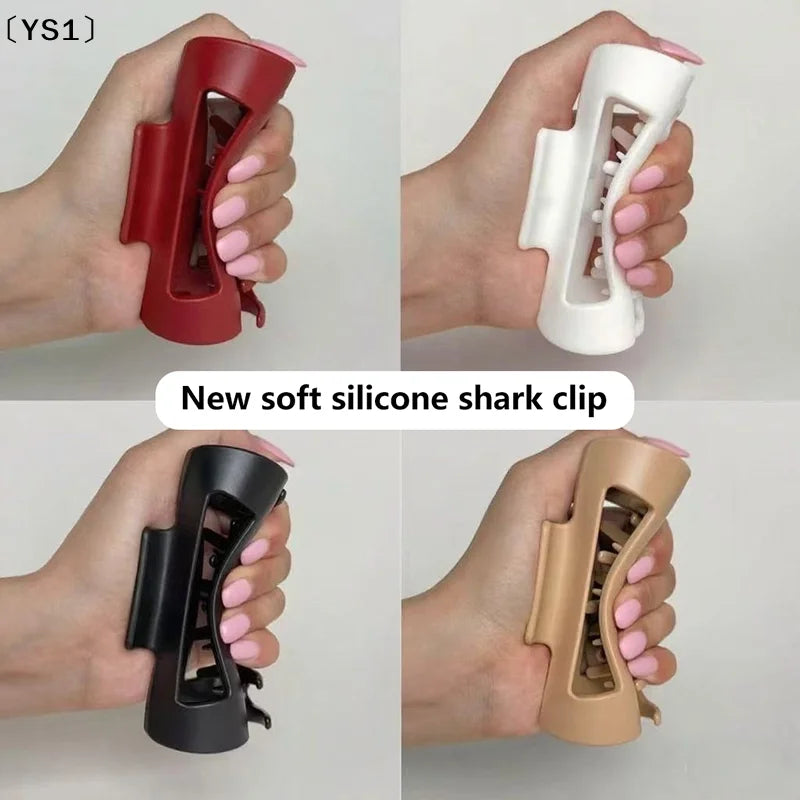 〔YS1〕Soft Hair Grab Girls Clips Silicone Hair Clips Simple Fashion Versatile Hair Grab Decorations Hair Accessories Safe Design