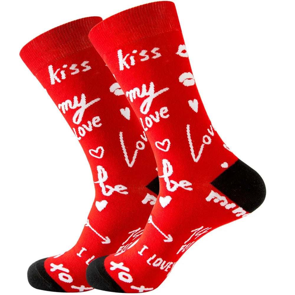 New Happy Mens Socks Women Novelty Cartoon Sock Combed Cotton Funny Men's Big Size additional angle