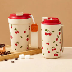 WORTHBUY Travel Portable Plastic Coffee Mug With Nylon Rope Student Leak Proof Water alternate view