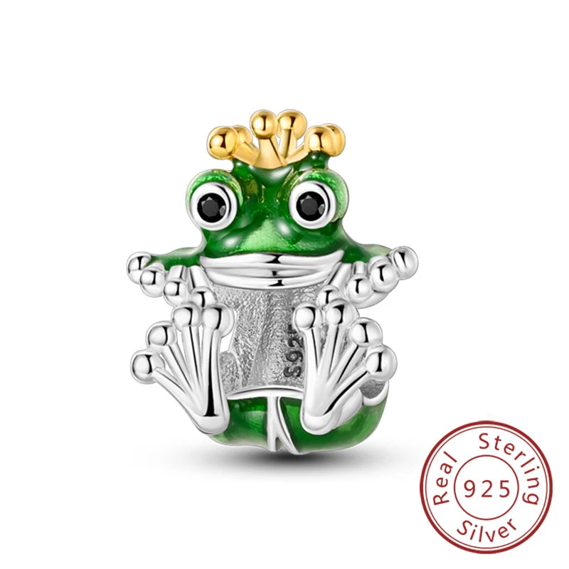 925 Sterling Silver Pendant Charms Beads Green Four-leaf Clover Love Family Tree Ch additional angle