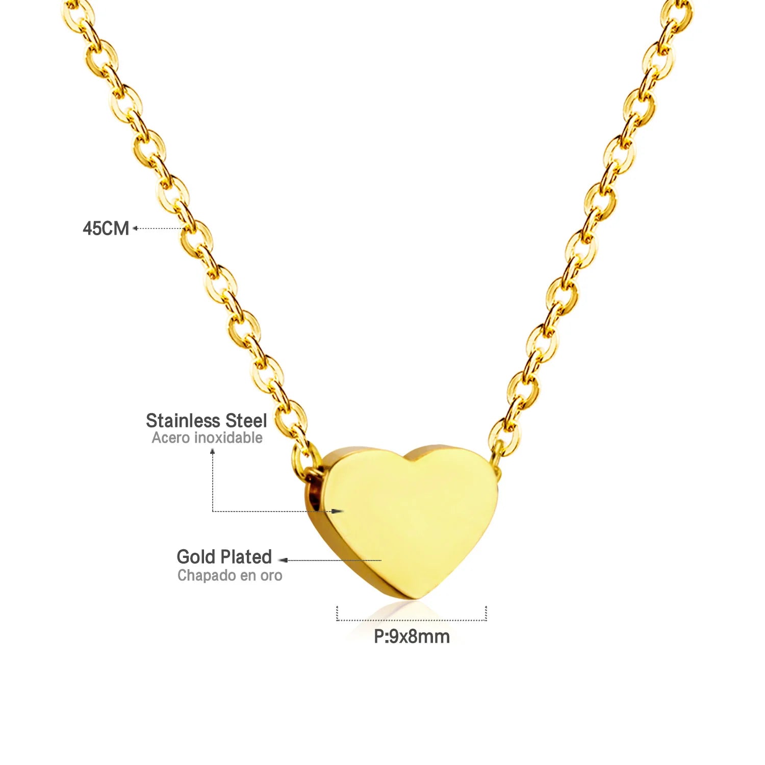 ASONSTEEL Romantic Heart Pendant Necklace | Gold Stainless Steel Choker for Women Gif lifestyle view