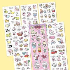 Hand Drawn Graffiti Rabbit Stickers | Cute Bunny Decals for Journaling
