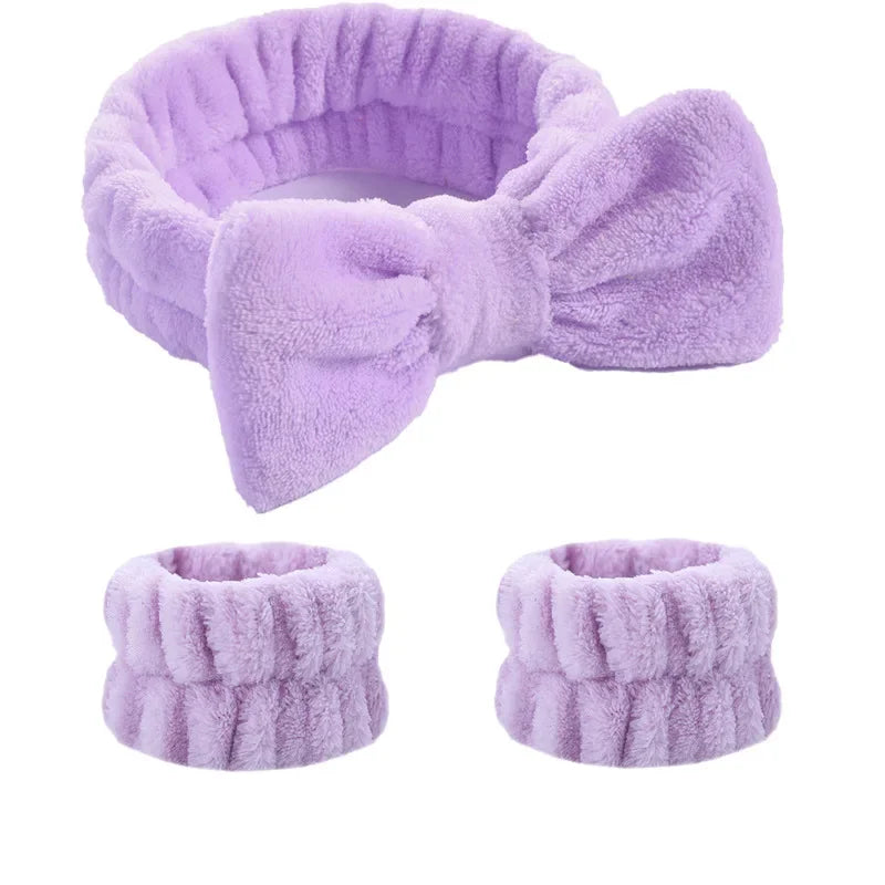 Soft Coral Fleece Headband Women Makeup Wash Face Spa Elastic Hair Band Fashion Fem additional angle