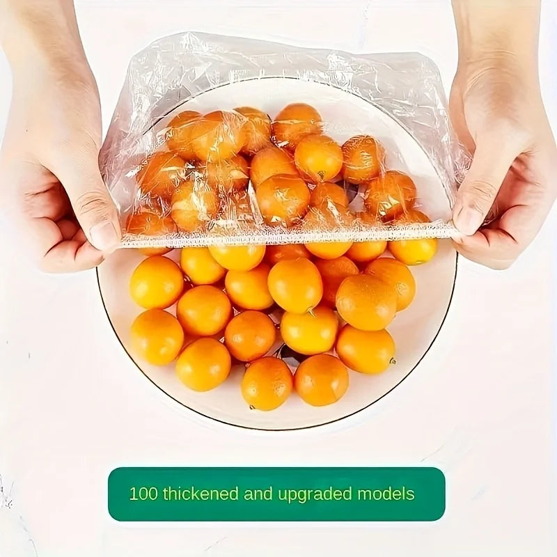 100pcs Reusable Elastic Food Covers | Transparent Stretchable Bowl Plate Seals alternate view