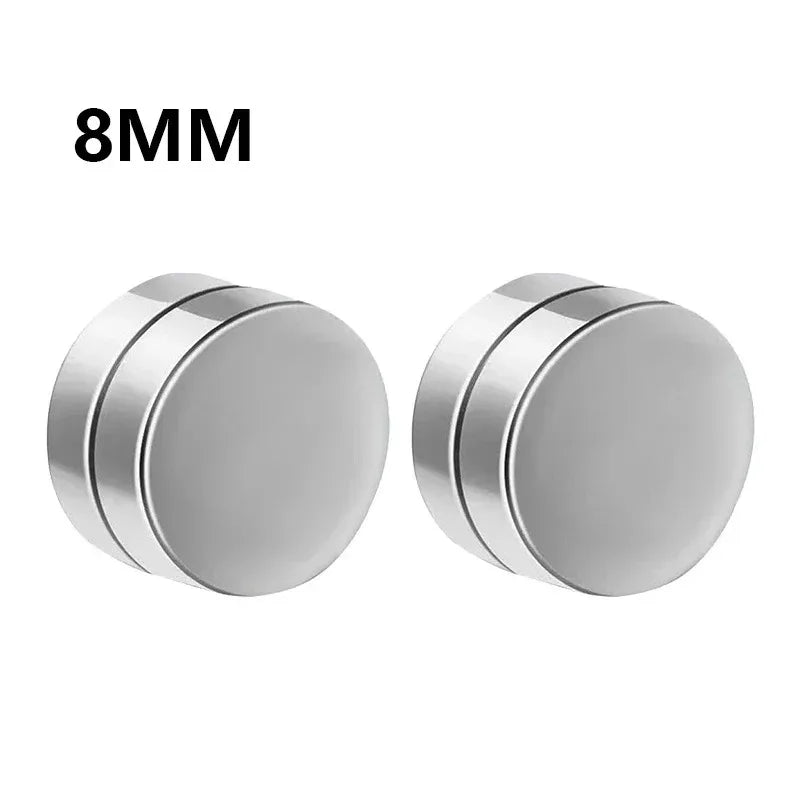 1Pairs Crystal Strong Magnetic Ear Stud Clip Earrings for Men Women, Punk Round Zirco alternate view