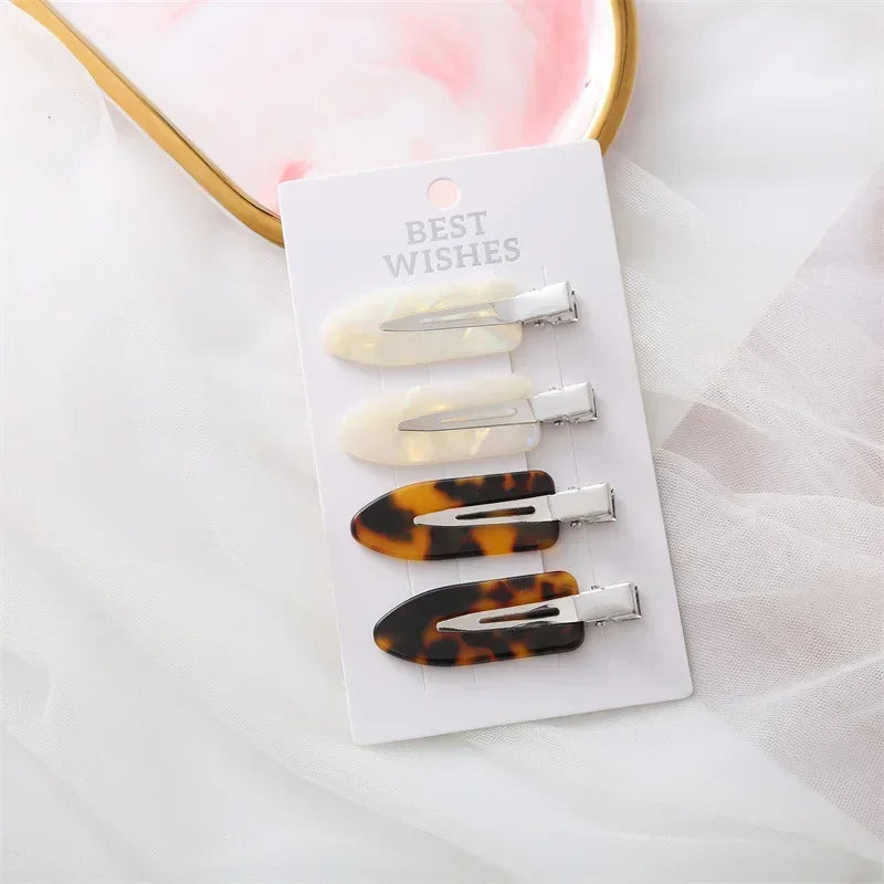 Set 4/2 Pcs No Bend Crease Seamless Hair Clips Fringe Hairpin Duckbill Clip Makeup Bangs Fixed Side Bangs Salon Styling Headwear