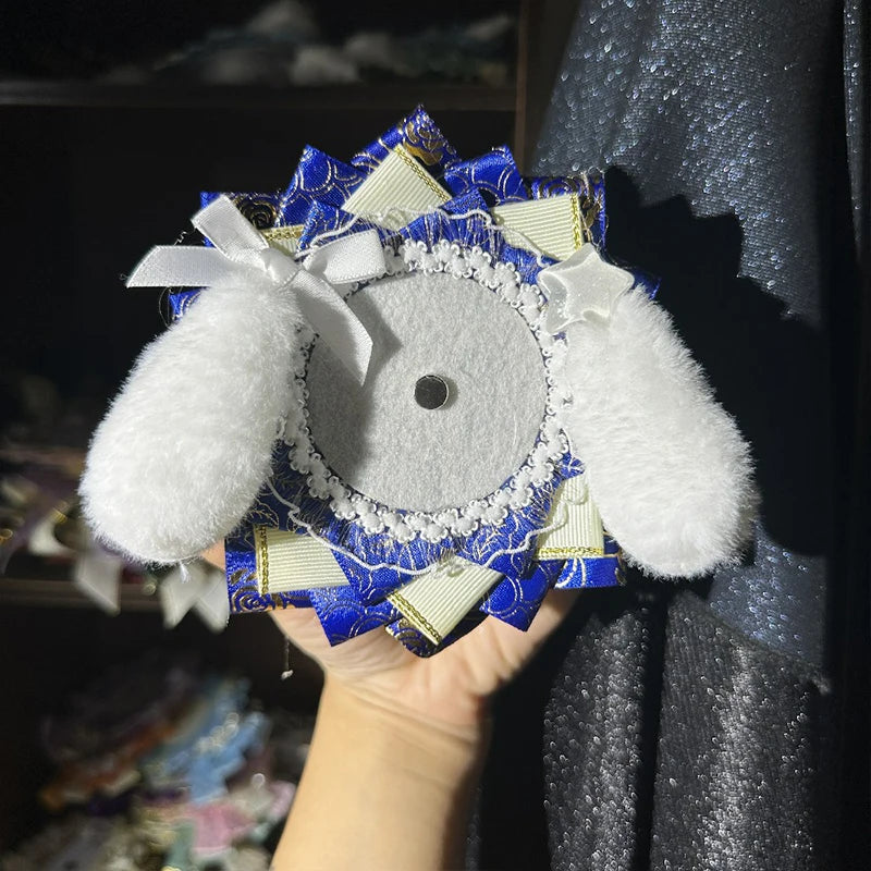 Cute Lolita Badge Base Tray with Cat Ear Handmade Badge Holders for Itabag Ornament additional angle