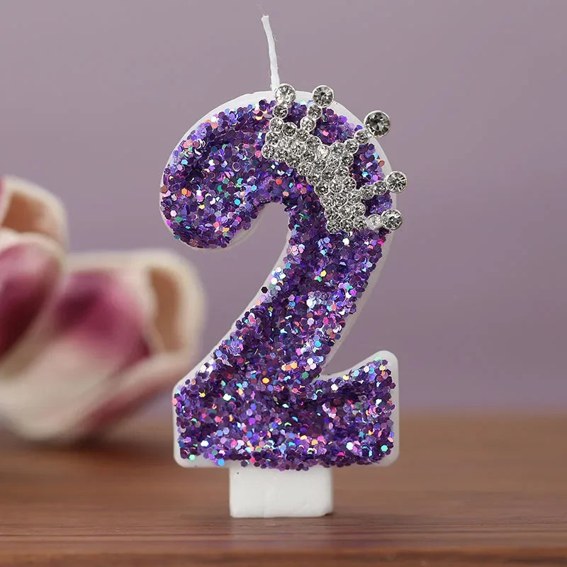Purple Crown Birthday Candles Number 0 to lifestyle view