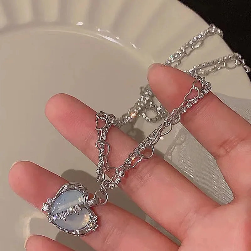 Fashion Women Crystal Zircon Cross Pendant Necklace for Women Trendy Girl Chain Neckl lifestyle view