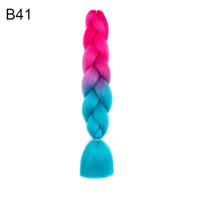 24Inch Synthetic Yaki Braids Hair Ombre Braiding Hair Jumbo Braid DIY Green Hair Exte alternate view