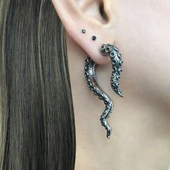 Octopus tentacle front back earring, Octopus earring Gothic earring Octopus tentacle earring ear front back earrings octopus