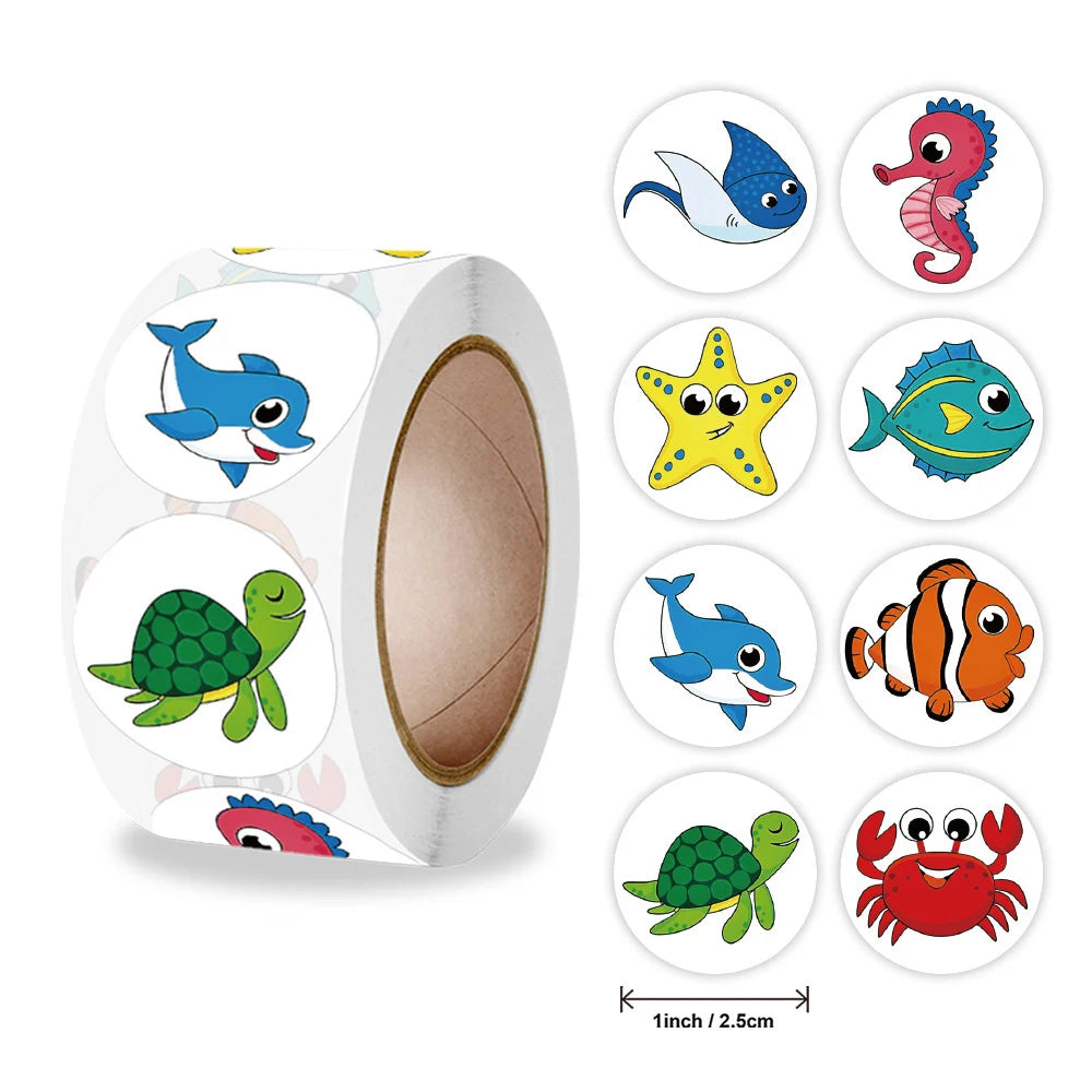 500pcs Cute Sea Animal Stickers for Kids | Reward Labels and Scrapbooking Decorations