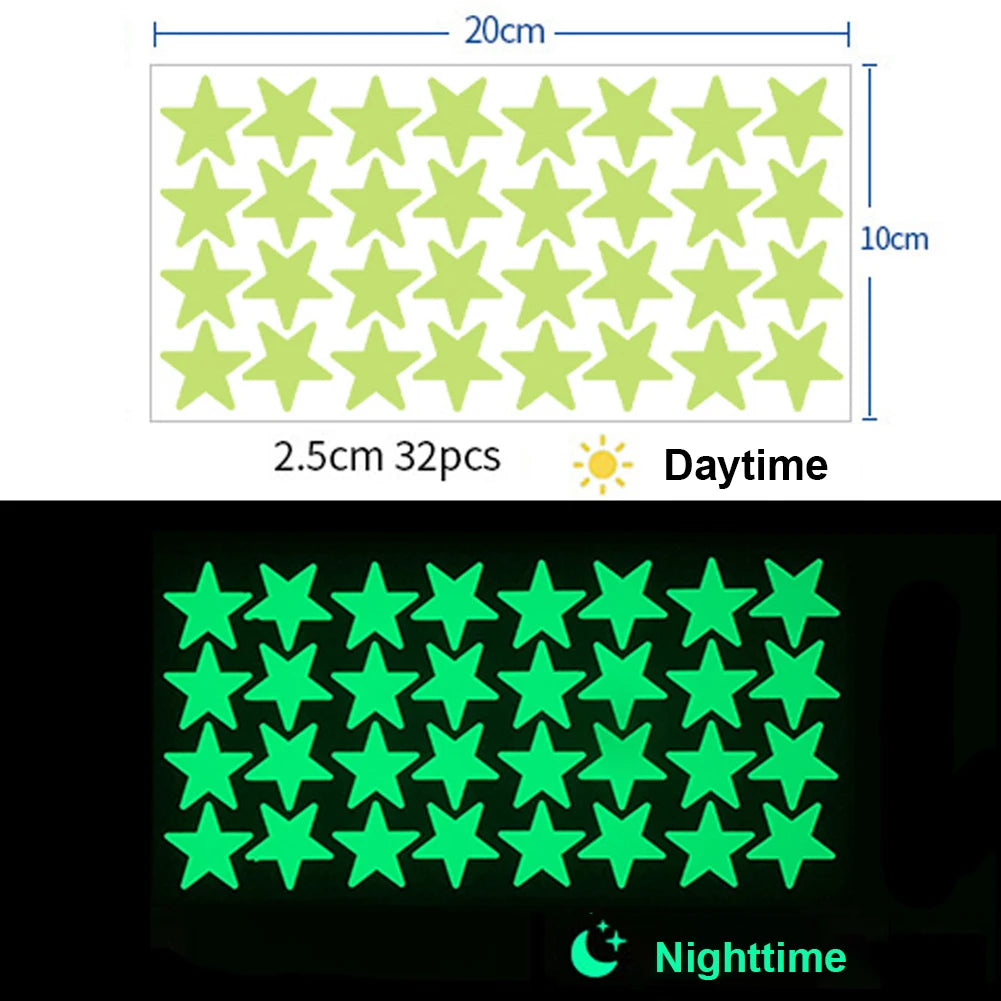 Glow In The Dark 3D Star Wall Stickers | Creative Luminous Room Decor additional angle
