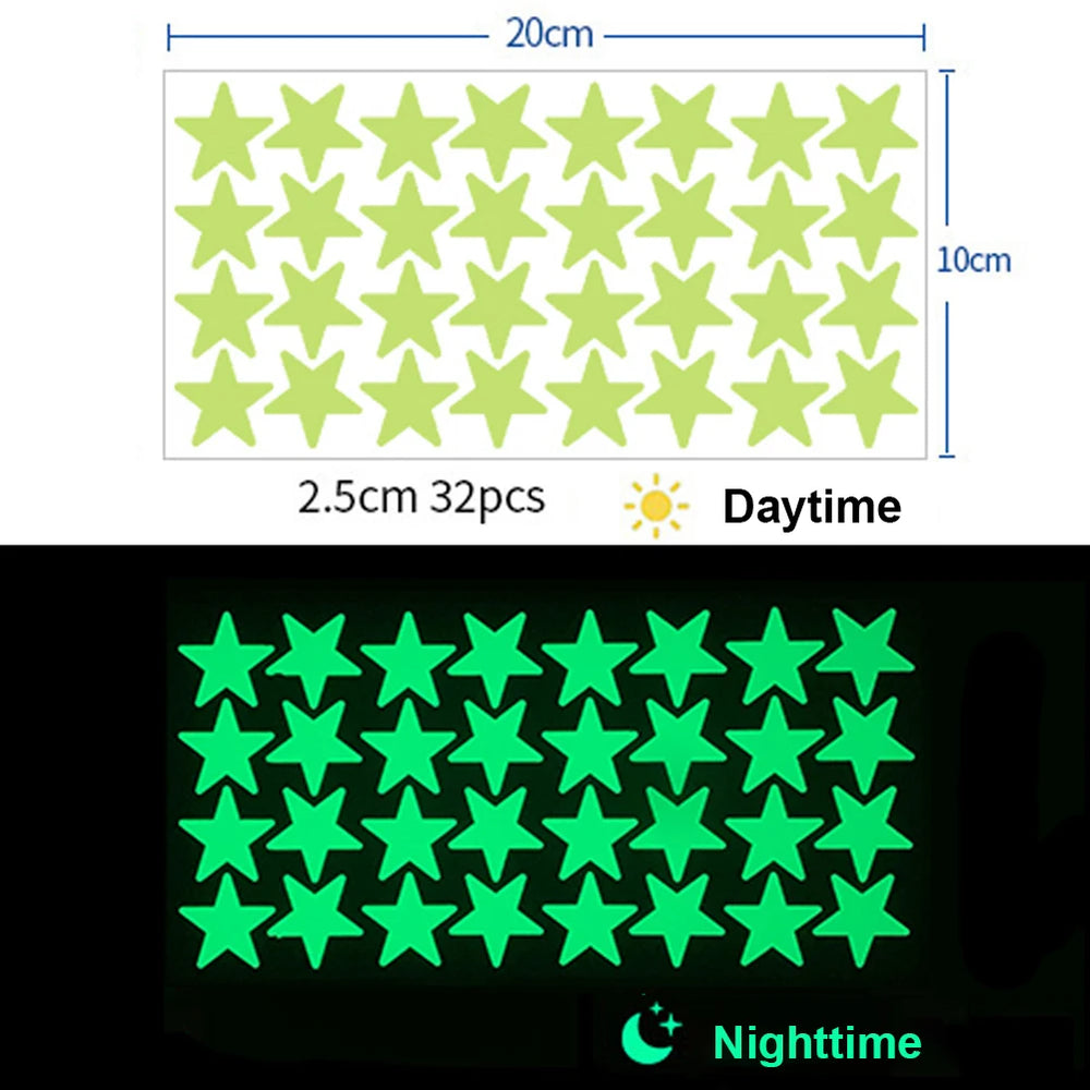 Glow In The Dark 3D Star Wall Stickers | Creative Luminous Room Decor additional angle