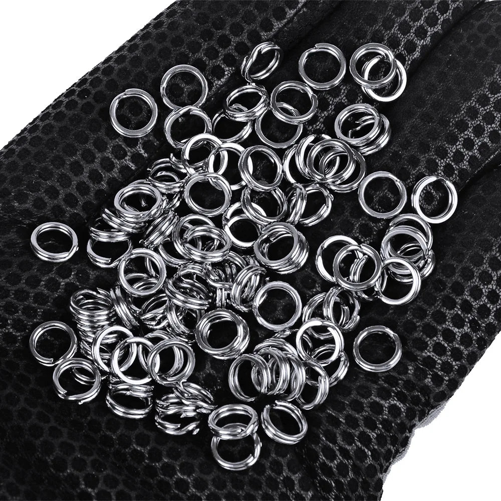 200/250Pcs Fishing Stainless Steel Split Rings 5 Sizes High Strength Large Tensile Fo lifestyle view