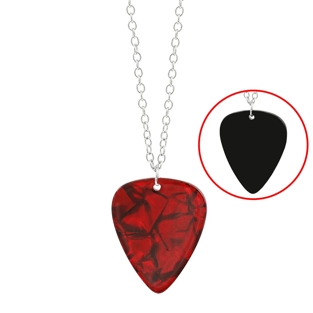 Cosplay Heart Guitar Pick Pendant Jewelry Necklace Choker Prop Accessorie Halloween G alternate view
