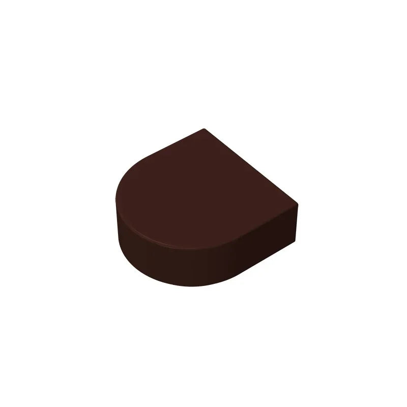 Gobricks Tile Round 1 x 1 Half Circle Extended | Compatible Brick Building Block close-up view
