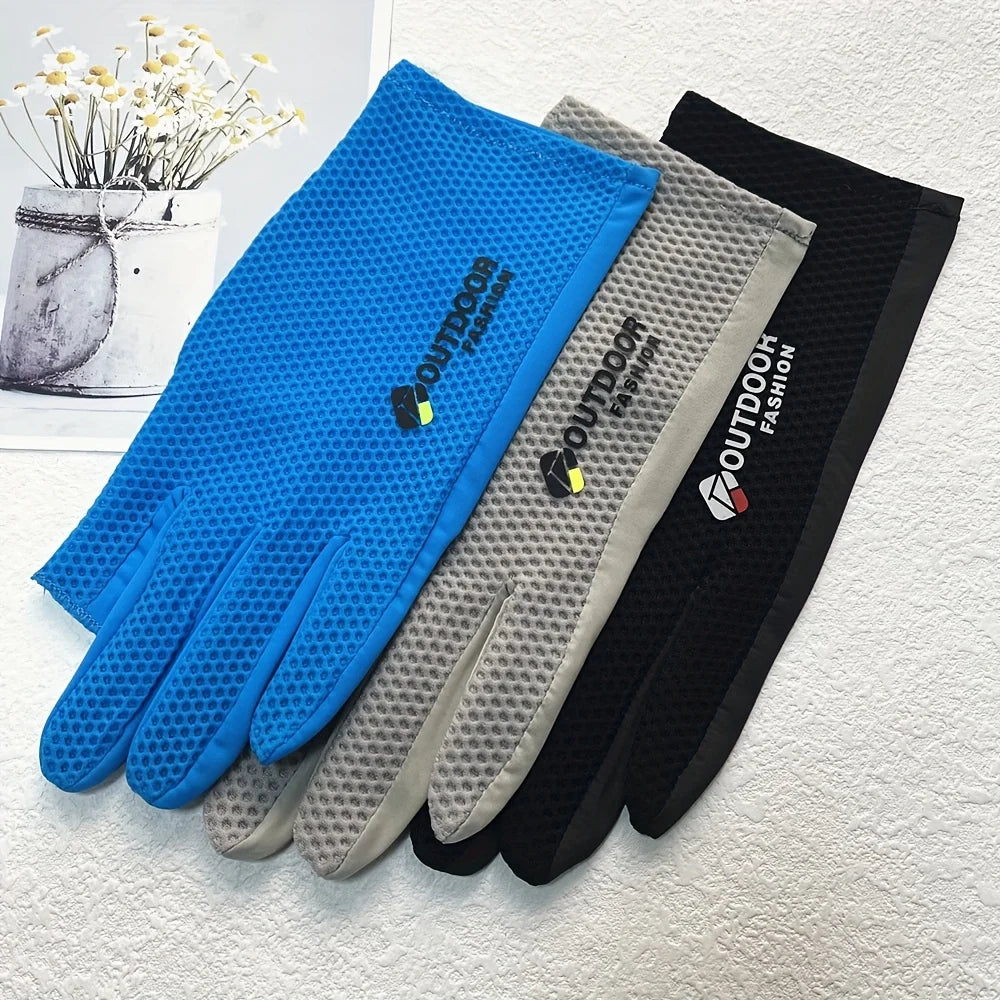 Summer Cycling Gloves Breathable Mesh Non-Slip Grip Touchscreen MTB Gloves Outdoor Qui close-up view