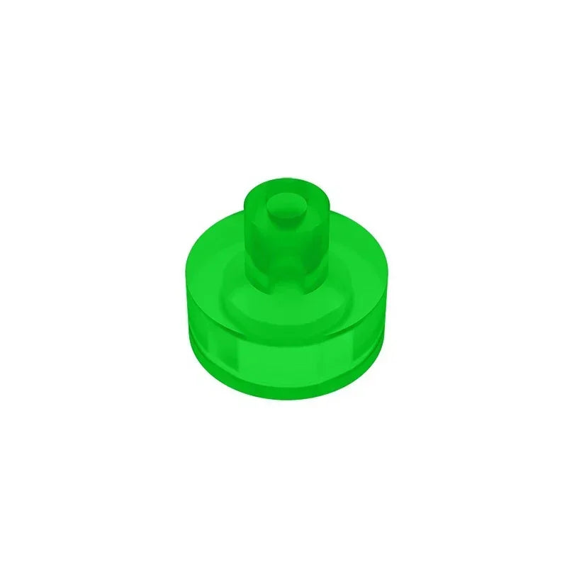 Gobricks Tile Round 1x1 with Bar and Pin Holder | Compatible Building Block close-up view