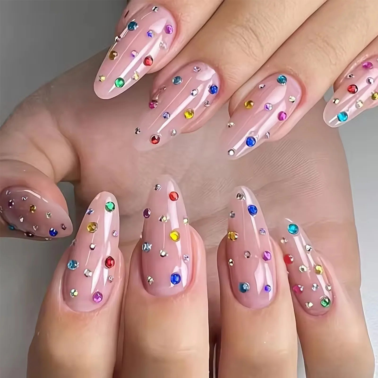 12 Cell Sparkling Crystal Nail Art Beads - Flat Base Stones for Multi‑scene Embelli additional angle