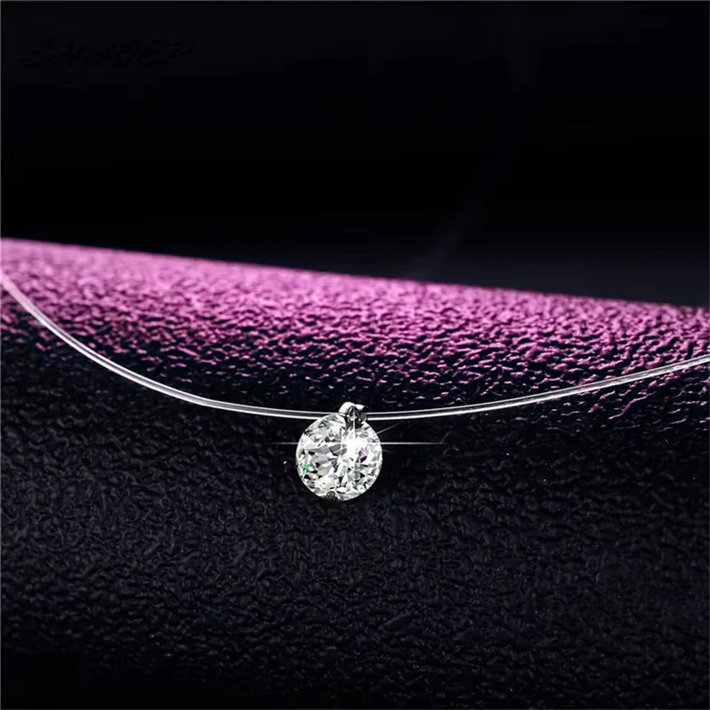 1ct Moissanite Diamond S925 Sterling Silver Invisible Transparent Fishing Line Clavic alternate view