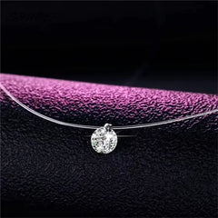 1ct Moissanite Diamond S925 Sterling Silver Invisible Transparent Fishing Line Clavic alternate view