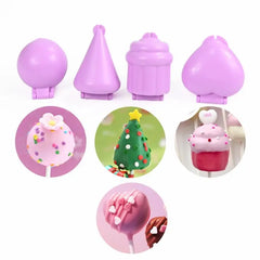 4pcs/set Round/Heart/Cone/Cupcake Lollipop Mold Plastic Cookies Cakepop Mould DIY Fon alternate view