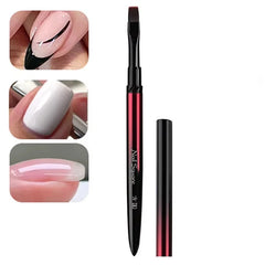 Nail Art Brush Metal Handle Phototherapy Acrylic UV Gel Brush Nails Extension Builder close-up view