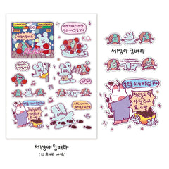 1/5 Pcs Graffiti Mouse Sticker Set | Cute Cartoon Handbag Decor close-up view