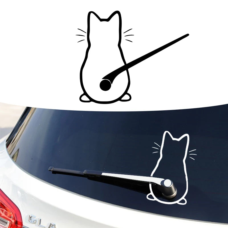 Fun Cat Car Interior Stickers for Window Rear Glass