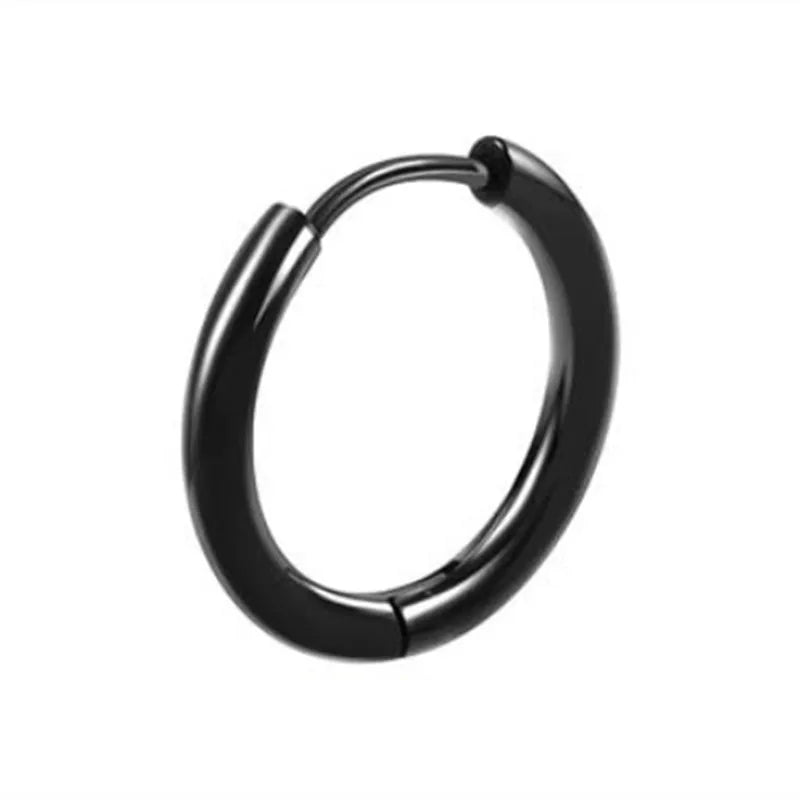 Stainless Steel Huggie Hoop Earrings | Unisex Cartilage Helix Tragus Jewelry close-up view