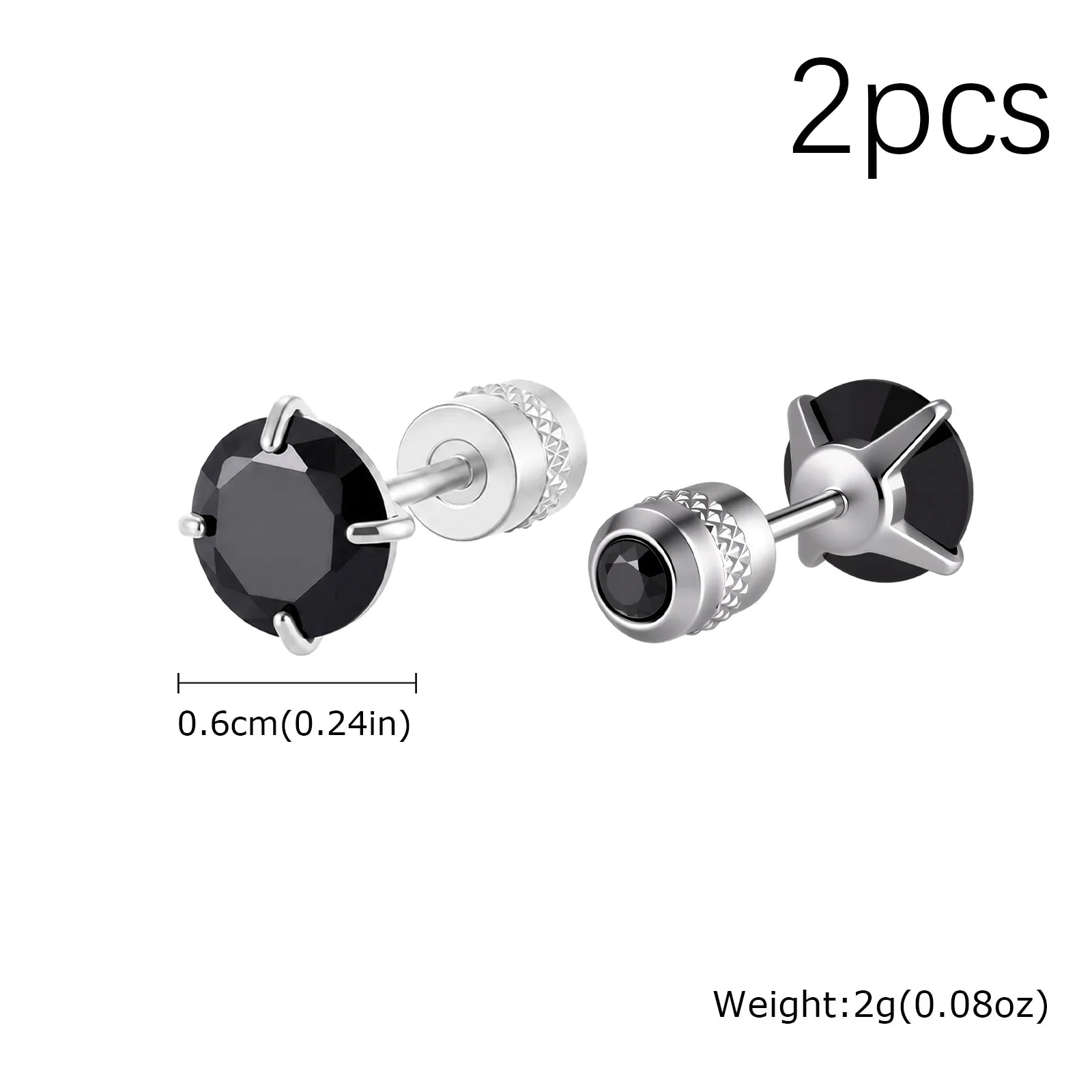 CZ Stud Earrings for Men Women,Hypoallergenic Stainless Steel Round Cubic Zirconia St lifestyle view