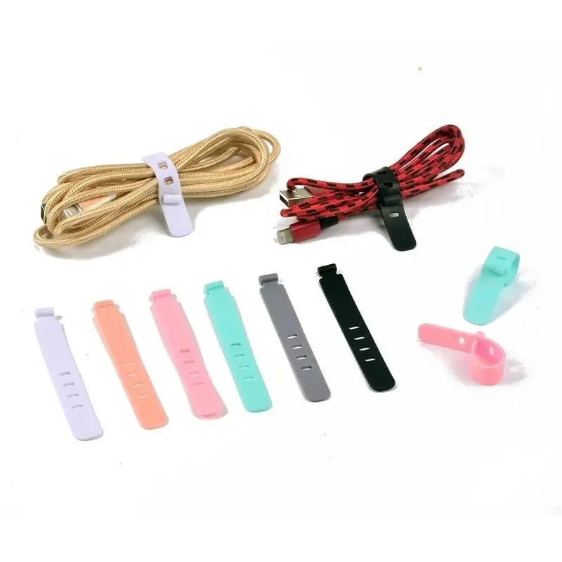 20pcs Cable Organizer Ties Clip Charger Cord Management Silicone Wire Manager Mouse Ea close-up view