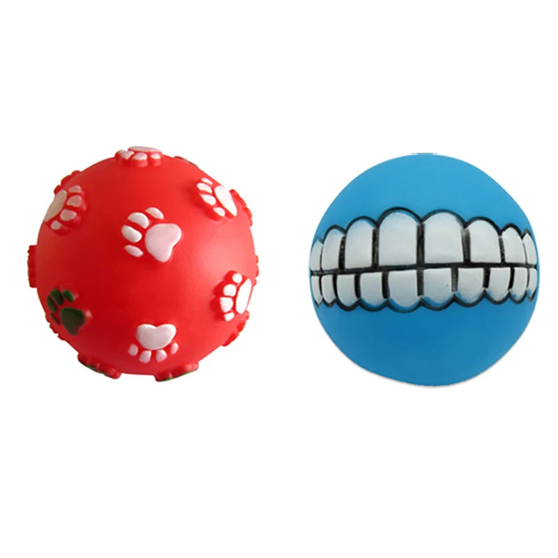 1pcs Diameter 6cm Squeaky Pet Dog Ball Toys for Small Dogs Rubber Chew Puppy Toy Dog lifestyle view