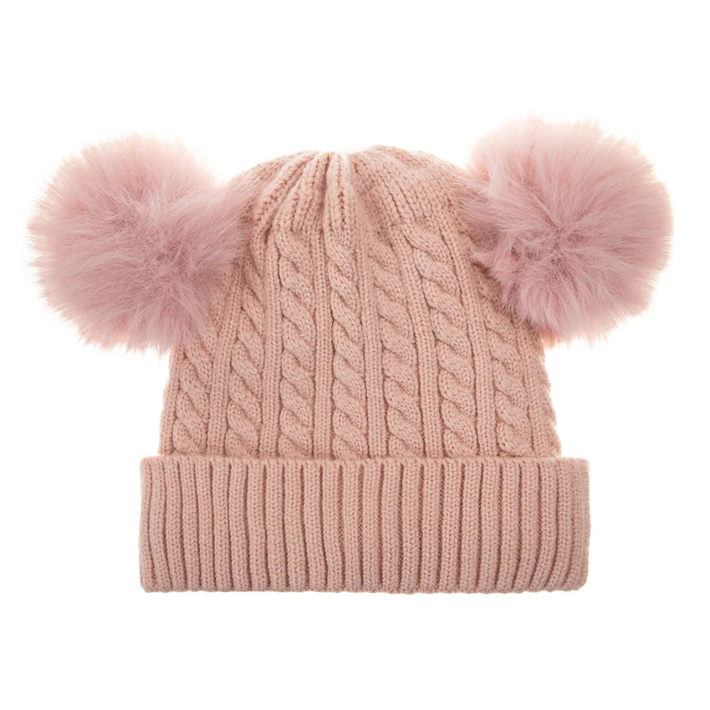 Baby Knotted Turban Hat | Warm Fleece Lined Beanie for Infants detail view
