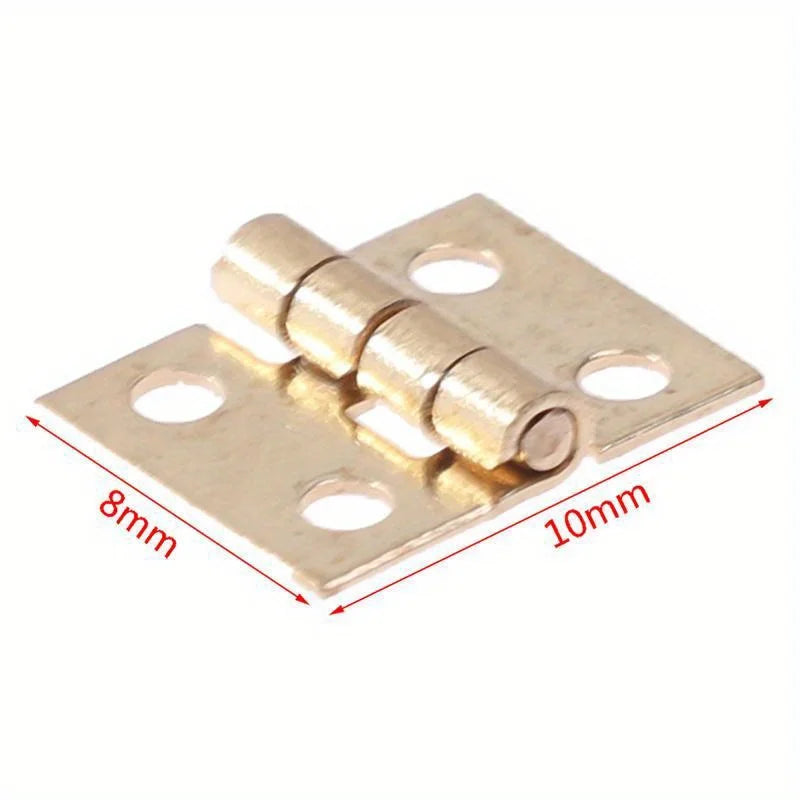 50Pcs Tiny Golden Mini Metal Hinges for 1/12 Dollhouse Miniature Furniture | Cabinet alternate view